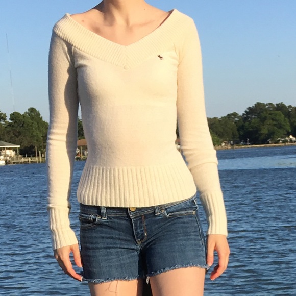 Knit Angora cashmere wool V back V neck sweater - Picture 10 of 15